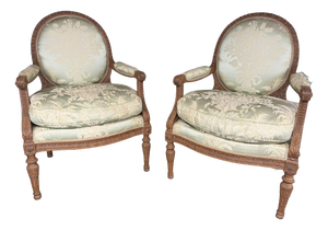 French Bergere Armchairs, 1870, Set of 2