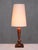 Brown French Art Deco Tall Sculptural Table Lamp in Turned Oak with Ivory Shade, 1920s For Sale - Image 8 of 13
