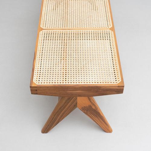 057 Civil Bench in Wood and Woven Viennese Cane by Pierre Jeanneret for Cassina For Sale - Image 14 of 18