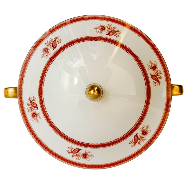 Antique Hutschenreuther Bavaria Dinner Service for 8 Rust Floral & Encrusted Gold – 28-Piece Set For Sale - Image 9 of 16