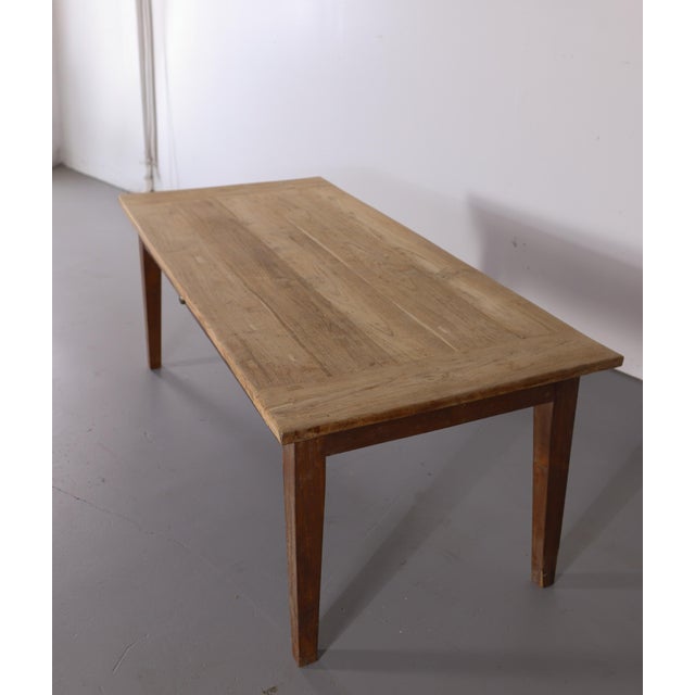 Wood Antique English Farmhouse Dining Table With Drawer, Circa 1880 For Sale - Image 7 of 9