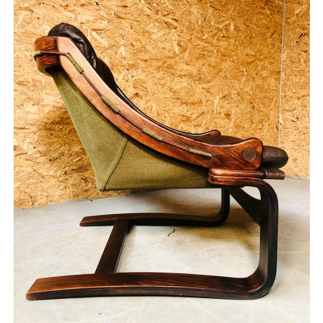 Vintage Danish Lounge Chair in Coco Leather and Rosewood For Sale - Image 9 of 13