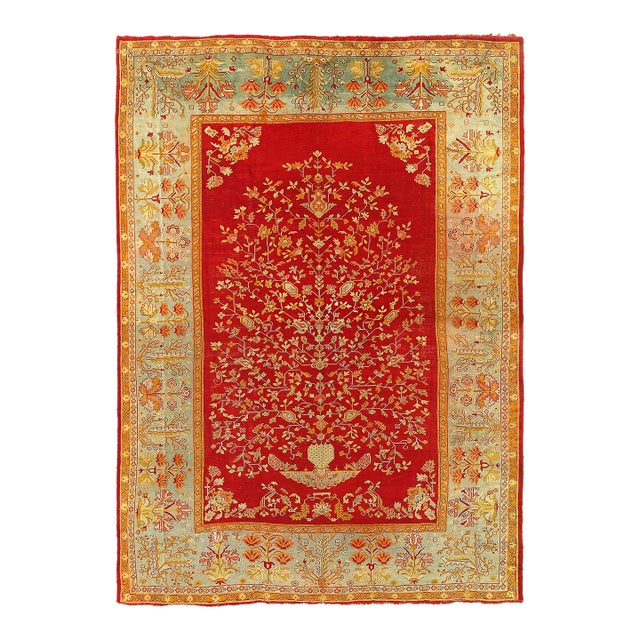 Pasargad DC Rust Original Antique Turkish Oushak Rug For Sale
