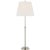 Traditional Suzanne Kasler by Visual Comfort Signature Wyatt 29" Buffet Lamp in Polished Nickel with Linen Shade For Sale - Image 3 of 3