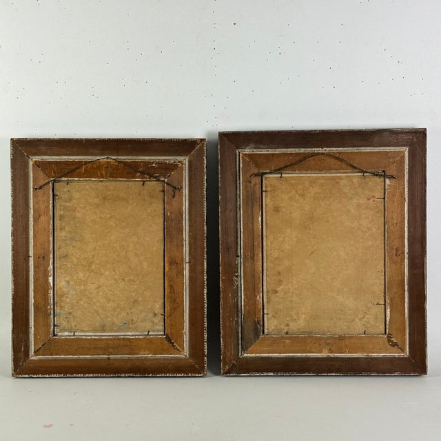 Exquisite & Unusual Pair of 1940s Circus Performers Portrait Paintings, Framed Original Oil on Board For Sale - Image 13 of 16