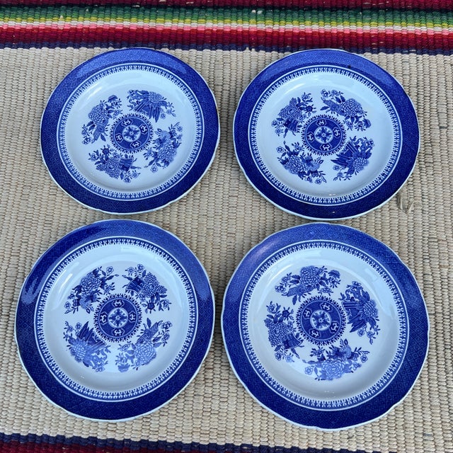 Circa 1960’s Copeland Spode Fitzhugh Blue Dessert Plates- Set of 4 For Sale - Image 10 of 12