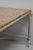 Pink Late 20th Century Italian Neoclassical Maison Jansen Style Steel & Brass Marble Top Coffee Table For Sale - Image 8 of 12
