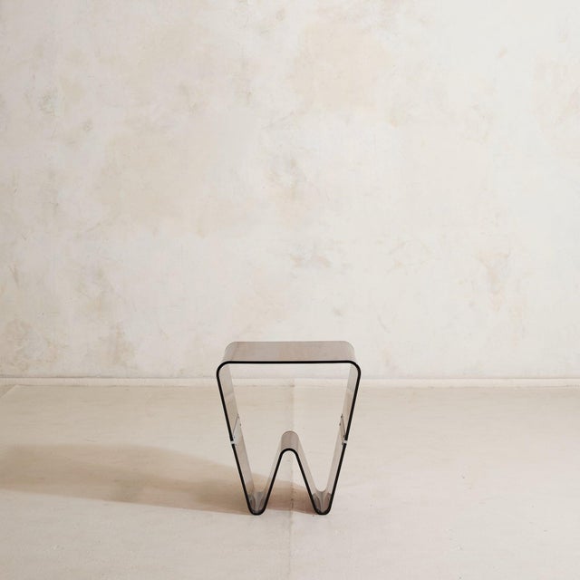 Italian Smoked Acrylic Magazine Holder Side Table, 1970s - 3 Available For Sale In Chicago - Image 6 of 11