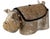 Vintage Velvet & Leather Bulldog Footstool Ottoman For Sale - Image 4 of 5