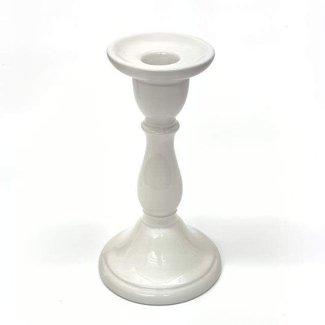 Mixed White Ceramic Candle Holder Curation - Group of 7 For Sale - Image 9 of 16