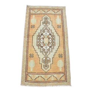1960s Orange Modern Design Oushak Turkish Rug For Sale