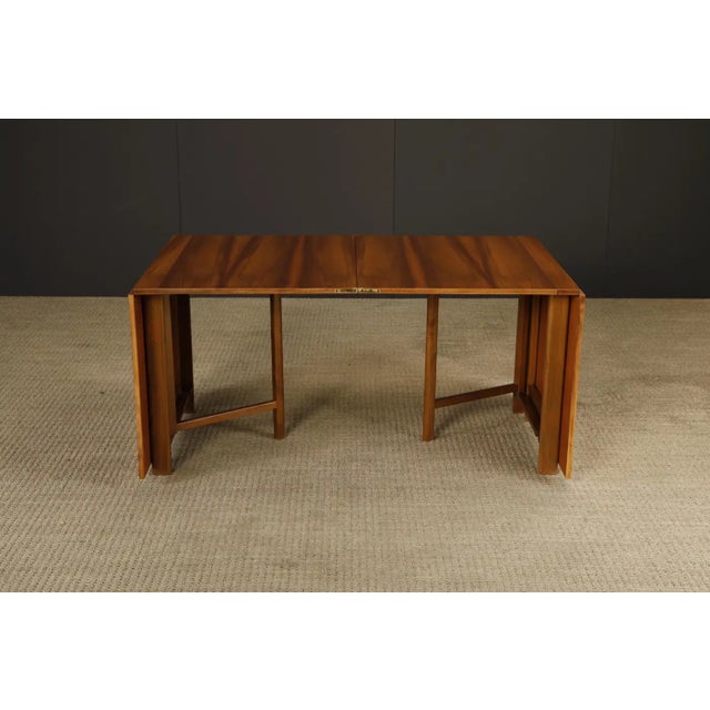 Bruno Mathsson Attributed to Bruno Mathsson Attributed 'Maria' Drop-Leaf Folding Table in Walnut, Sweden, C 1950s For Sale - Image 4 of 18