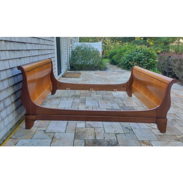 1990s 1990s Grange Louis Philippe Cherry Queen Size Sleigh Bedframe For Sale - Image 5 of 10