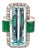 Platinum 9.50 Carat Aquamarine, Emerald and Diamond Ring, Size 7 For Sale