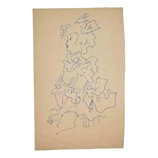 Leo Longanesi, Woman, Mixed Media on Paper, 1930s For Sale