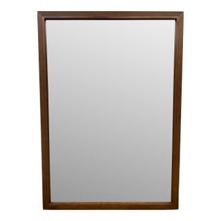 Transitional Walnut Wood Wall Mirror For Sale