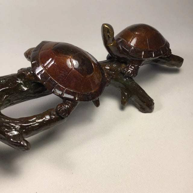 2000’s Bronze Sun Bathing Turtles For Sale - Image 11 of 13