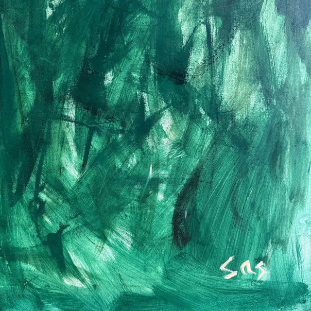 Abstract Artist Liubou Sas “Green Horse” Modern Original Art For Sale - Image 3 of 7