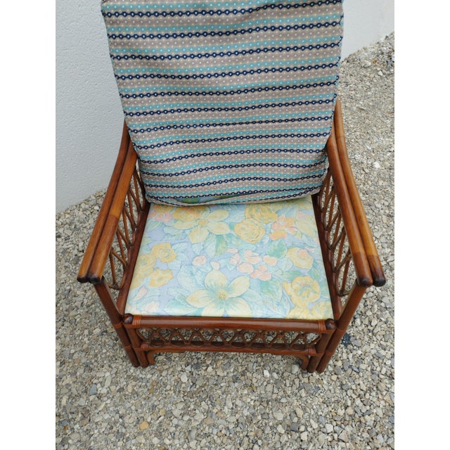 Vintage Rattan Armchairs with Quilted Seats, Set of 2 For Sale - Image 9 of 18