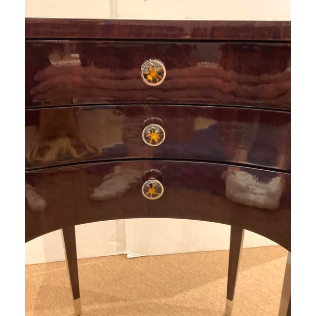 Jonathan Charles Modern Lacquered Mahogany Kidney Bean Side Table For Sale In Atlanta - Image 6 of 7