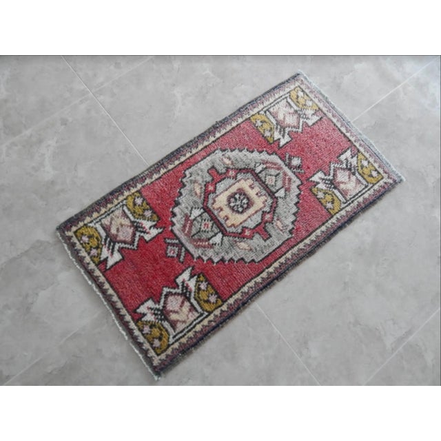 Traditional Turkish Boho Handmade Small Runner 1′8″ × 3′1″ For Sale - Image 3 of 9