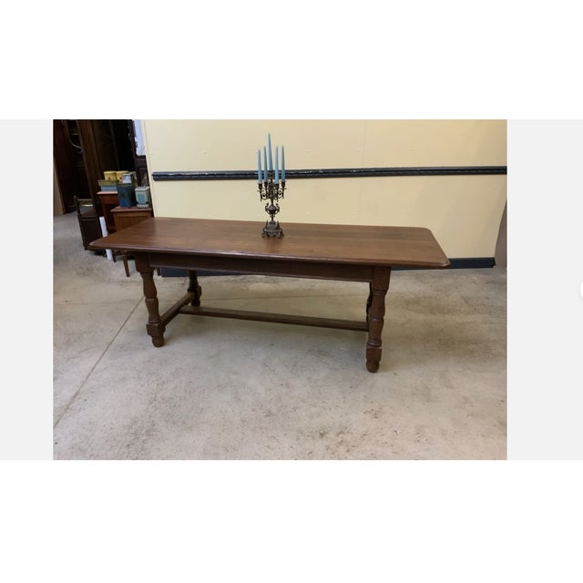 Wood Vintage Monastery Table in Oak, 1960 For Sale - Image 7 of 9