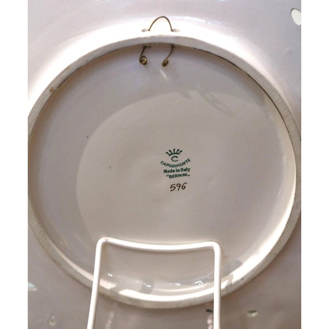 Pair of 20th Century Italian Hand-Painted Porcelain Capodimonte Wall Platters For Sale - Image 9 of 10