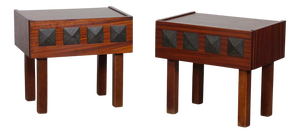 Vintage Wooden Bedside Tables, 1960s, Set of 2