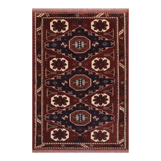 Bohemian Kargahi 1980's Brown/Blue Wool Rug - 5'1'' X 5'10'' For Sale