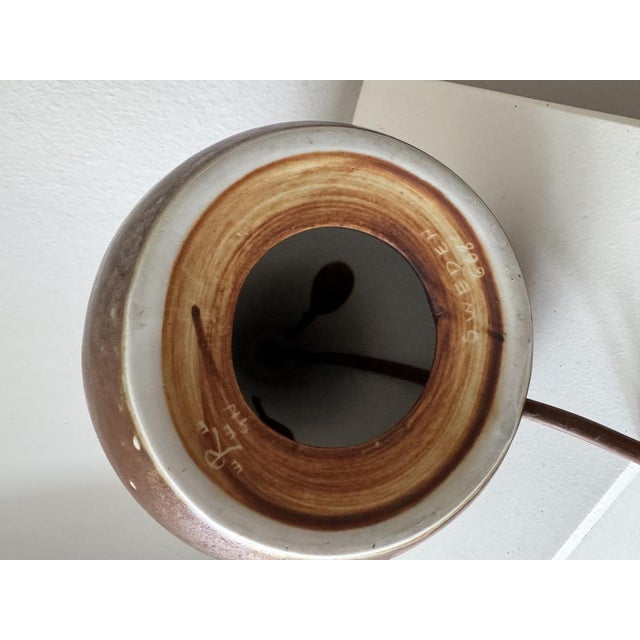 1960s Handmade Hare Fur Glazed Table Lamp by Swedish Gunnar Nylund for Rörstrand, 1960s For Sale - Image 5 of 7