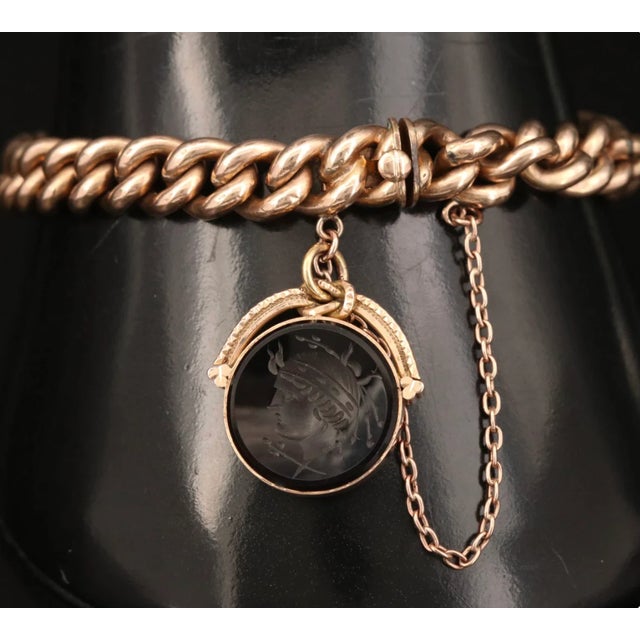 Beautiful Curb Bracelet. Sard is a reddish-brown Chalcedony, traditionally used as a gemstone in cameos and intaglios....