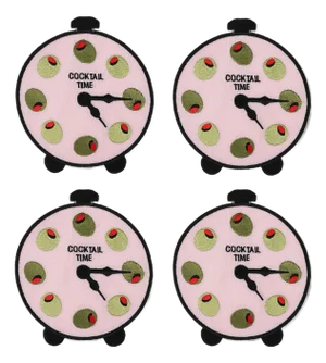 Cocktail Time Linen Cocktail Napkins, Set of 4