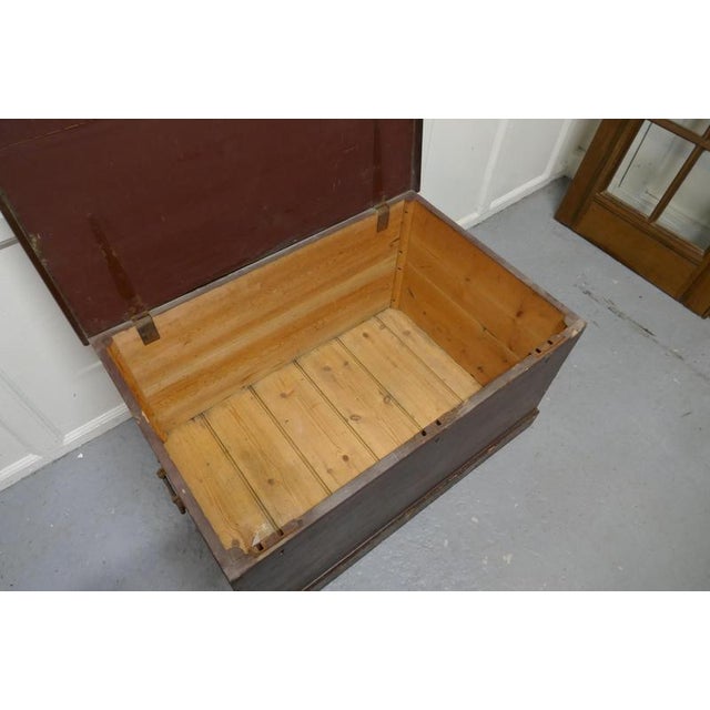 Antique Masonic Pine Chest For Sale - Image 6 of 9