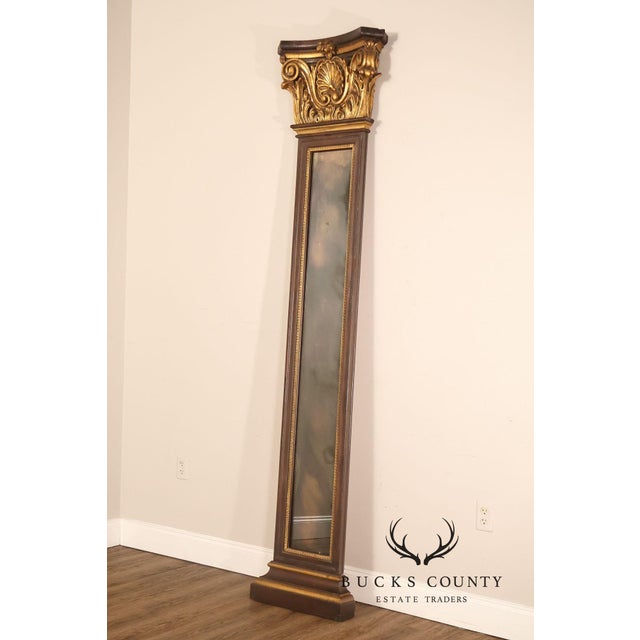 Pair Of Decorative Mirrored Wall Columns With Gilt Carved Capitals By Francisco Hurtado For Sale - Image 16 of 18