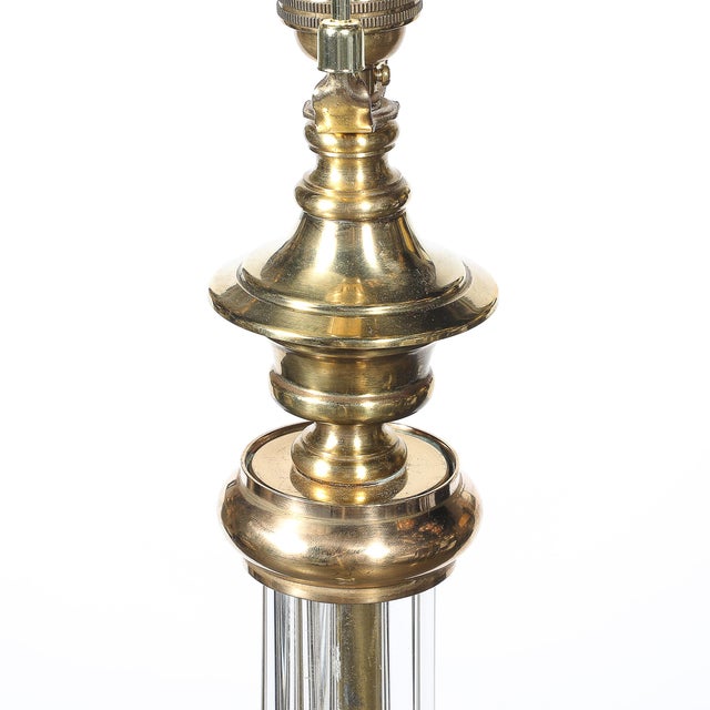 Art Deco Fluted Glass & Brass Floor Lamp For Sale - Image 13 of 14