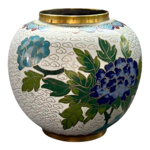 Vintage Chinese Cloisonné Ginger Jar / Vase - 4”
