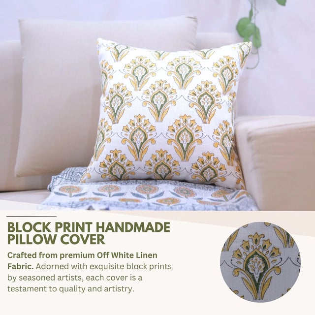 Light and graceful, the Chimani cushion cover draws inspiration from the gentle charm of small birds in flight. Hand block...