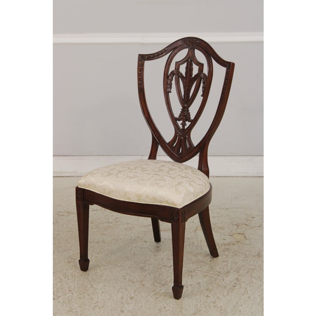 Set of 6 Maitland Smith Shield Back Mahogany Dining Chairs For Sale In Philadelphia - Image 6 of 18