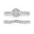 Immerse yourself in the timeless elegance of this rhodium-plated .925 sterling silver engagement ring set, where classic...