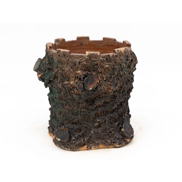 Early 20th Century Terracotta English Faux Bois Planter, Early 20th Century For Sale - Image 5 of 7