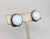1950s Vintage 1950s Signed Napier Round Goldtone Faux-Moonstone Clip Earrings- 2 Pieces For Sale - Image 5 of 7