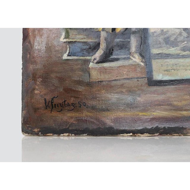 Original Oil Painting by Viktor Freytag, Berlin, 1950s For Sale - Image 3 of 5