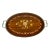 1950-60s Italian Oval Marquetry Gallery Serving Tray For Sale