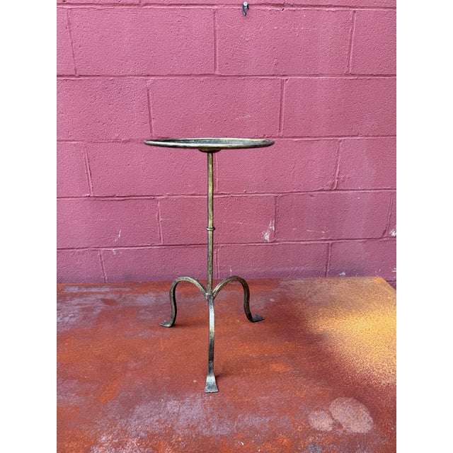 Spanish Hand-Forged Iron Drinks Table With Dark Gold Patina For Sale - Image 12 of 14