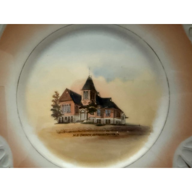 Blue Framed Vintage Collector Plate For Sale - Image 8 of 11