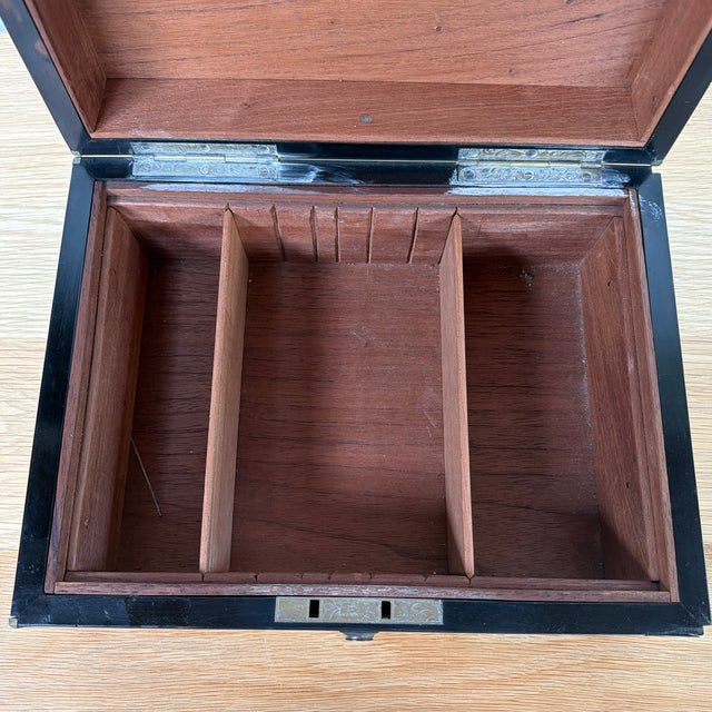 Antique Victorian Coromandel Wood Box With Brass Trim and Removable Interior Tray, 19th Century For Sale - Image 11 of 12