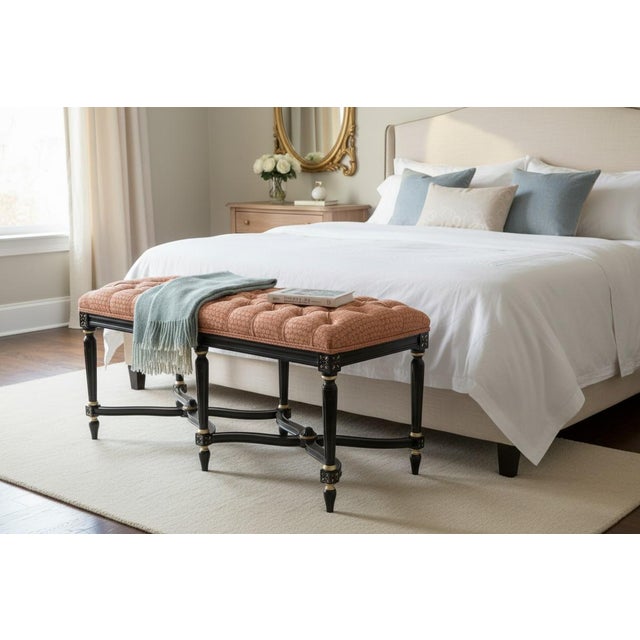 Elevate your home with the timeless elegance of this beautifully restored vintage bench, thoughtfully updated to blend...