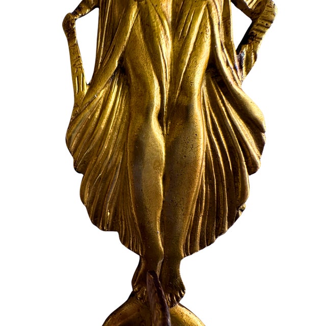 Metal Antique French Bronze Wall Sconce, Isis Winged Figure, Empire “Retour D’Égypte”, Circa 1880s For Sale - Image 7 of 8