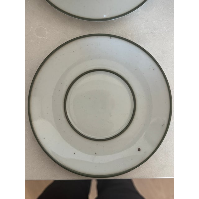 Vintage Dansk Green Mist Coffee Cup & Saucer Set of 8 Niels Refsgaard Denmark Stoneware ( For Sale - Image 13 of 14