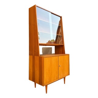 Cabinet with Display Case from VEB Möbelindustrie Halle For Sale